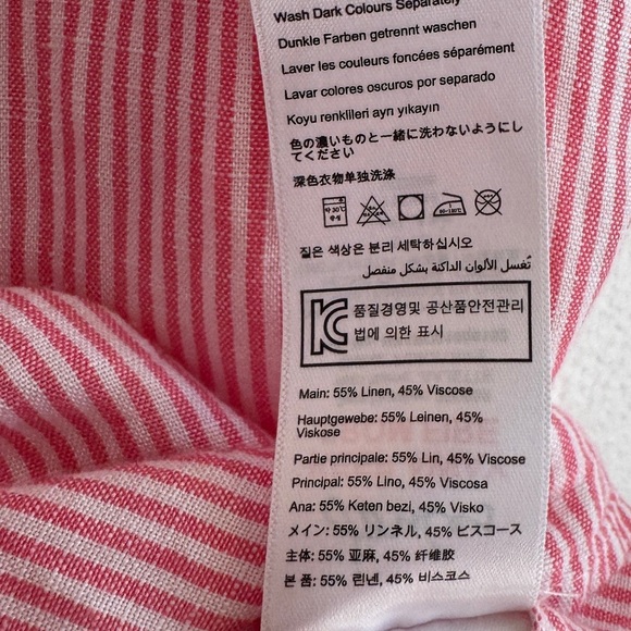 Joules Linen-Blend Juliette Top in Pink Stripe, Size 6 - Picture 8 of 8